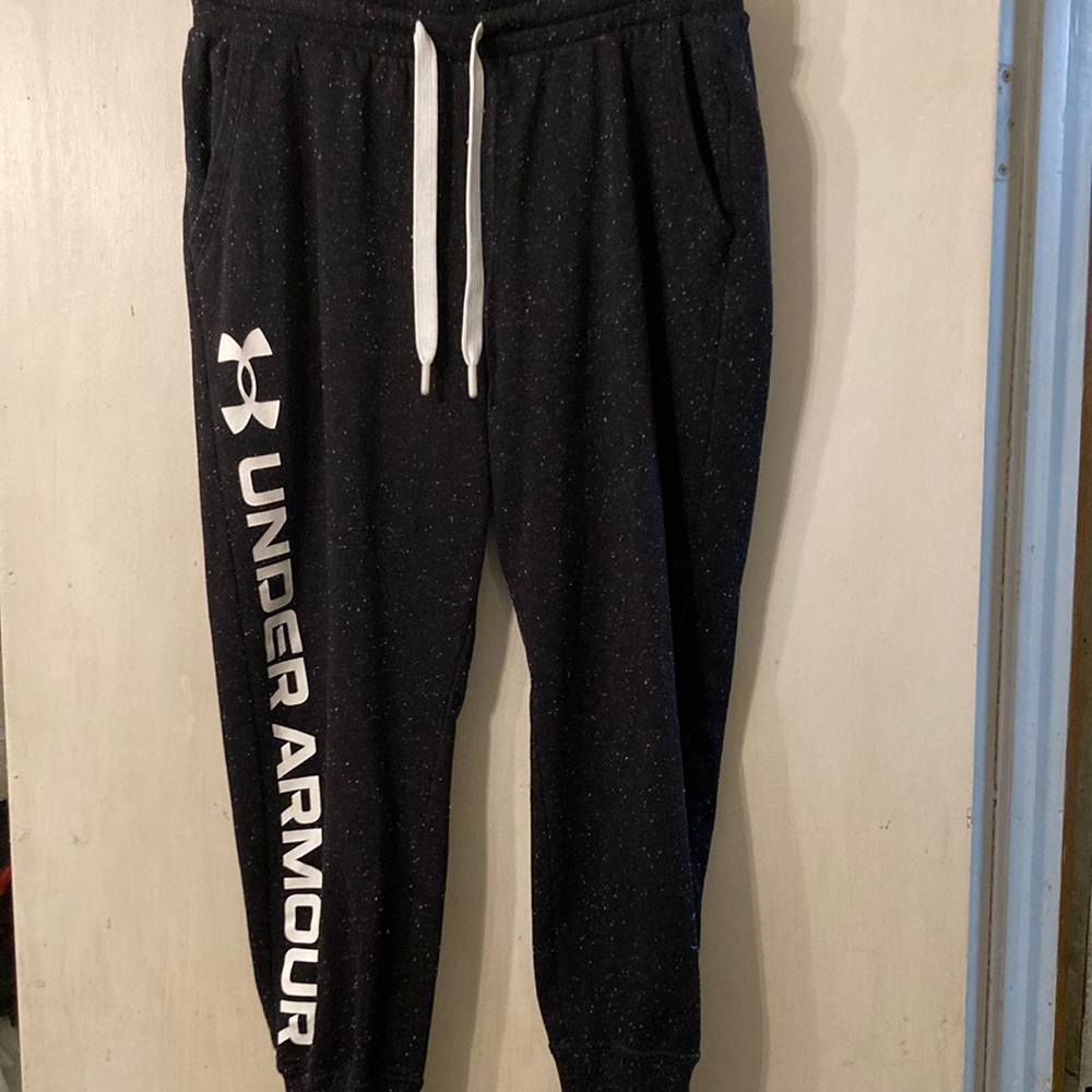 Under Armour Cotton Joggers Black and White Womens  Bottoms Sweatpants